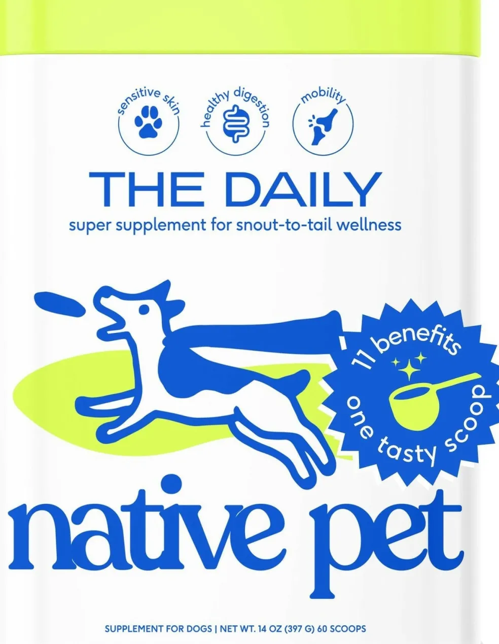 Native Pet The Daily Powder Supplement 11-in-1 Multivitamins for Dogs