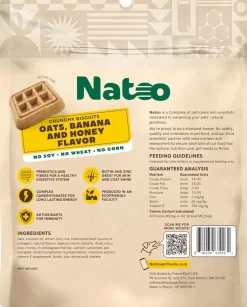 Natoo Crunchy Biscuits Big Bite Oats, Banana, & Honey Flavor for Large Dogs, 8-oz