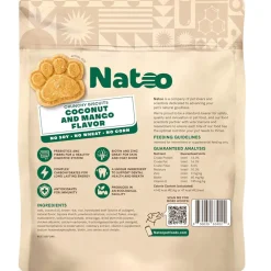Natoo Crunchy Biscuits Big Bite Coconut & Mango Flavor Dog Treats, 8-oz