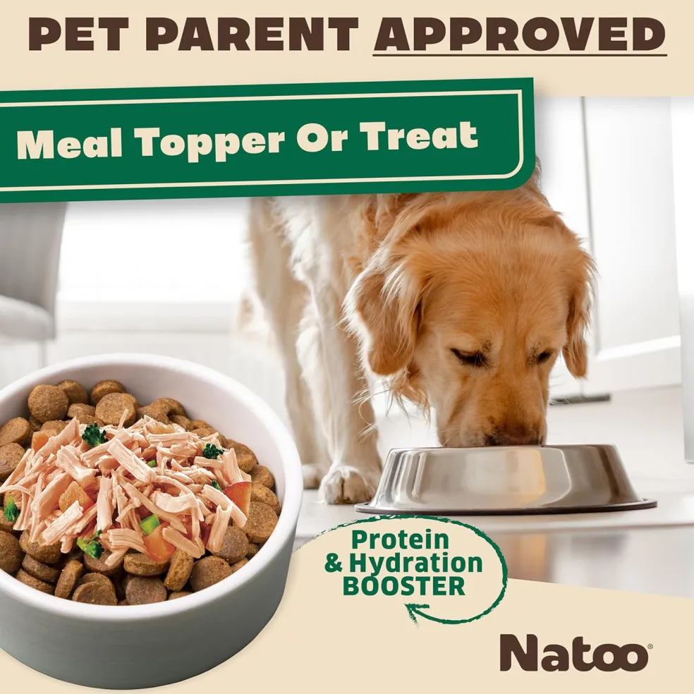 Natoo Meal Topper or Treat Chicken, Sweet Potato Broccoli in Broth Dog Food