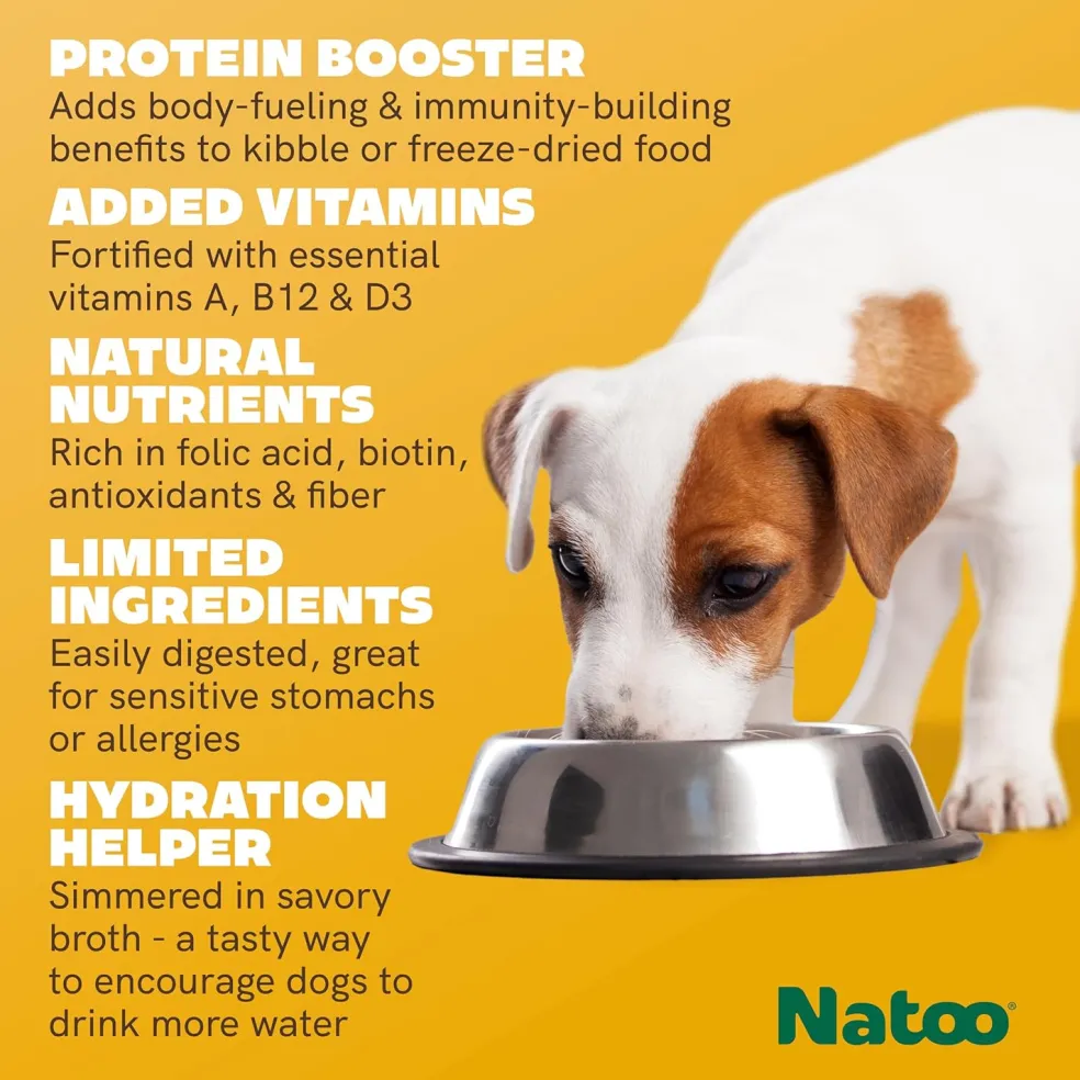 Natoo Meal Topper or Treat Chicken, Sweet Potato Broccoli in Broth Dog Food