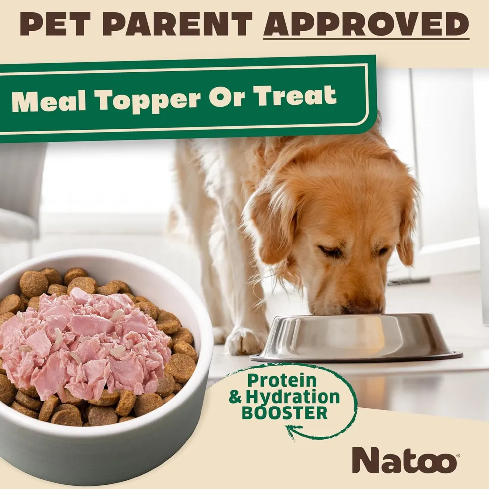 Natoo Meal Topper or Treat Salmon & Brown Rice in Broth Dog Food, 3 oz