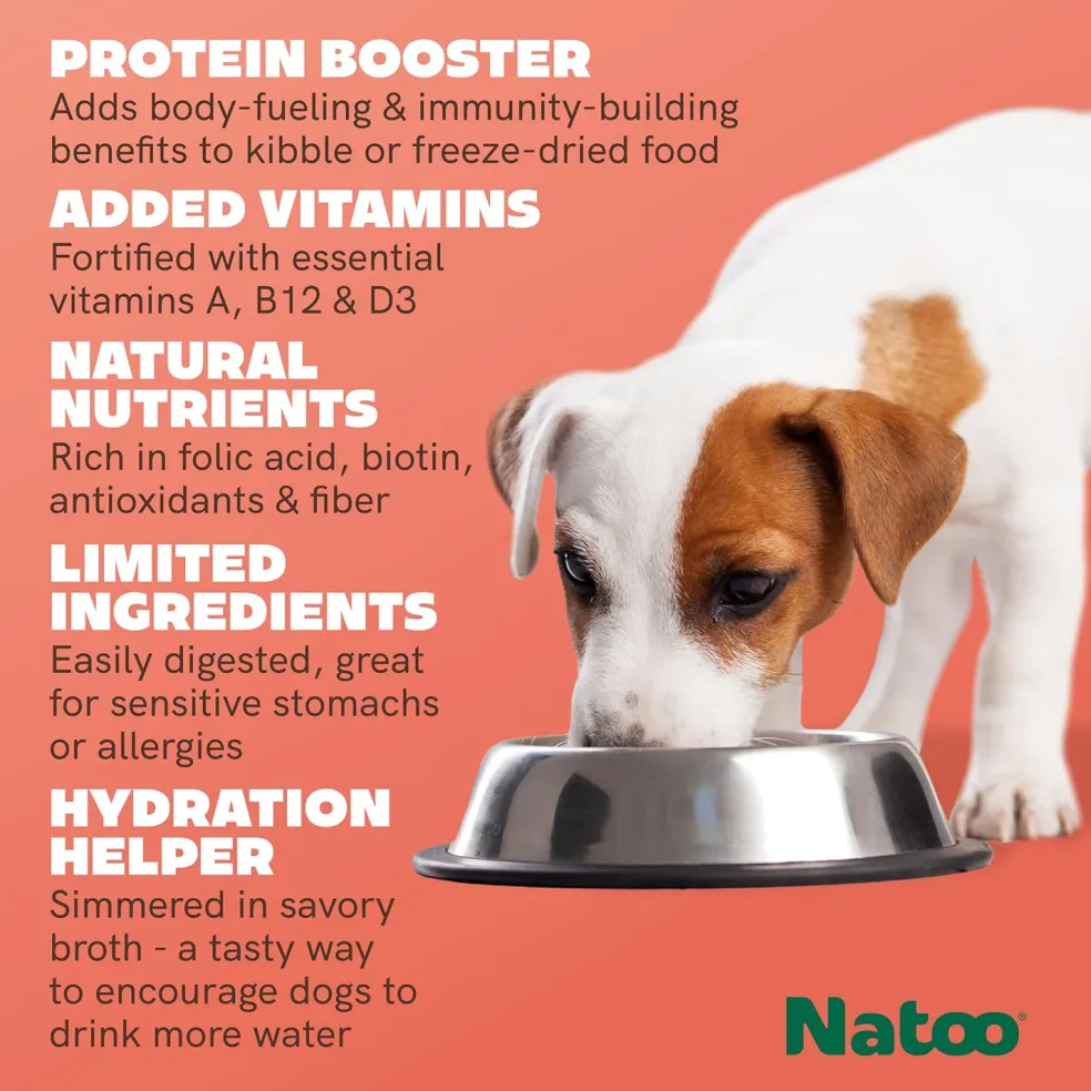 Natoo Meal Topper or Treat Salmon & Brown Rice in Broth Dog Food, 3 oz
