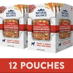 Natural Balance Pet Foods Original Ultra Platefulls Wet Dog Food Pouch Tender Beef & Potato Recipe, 9-oz case of 12