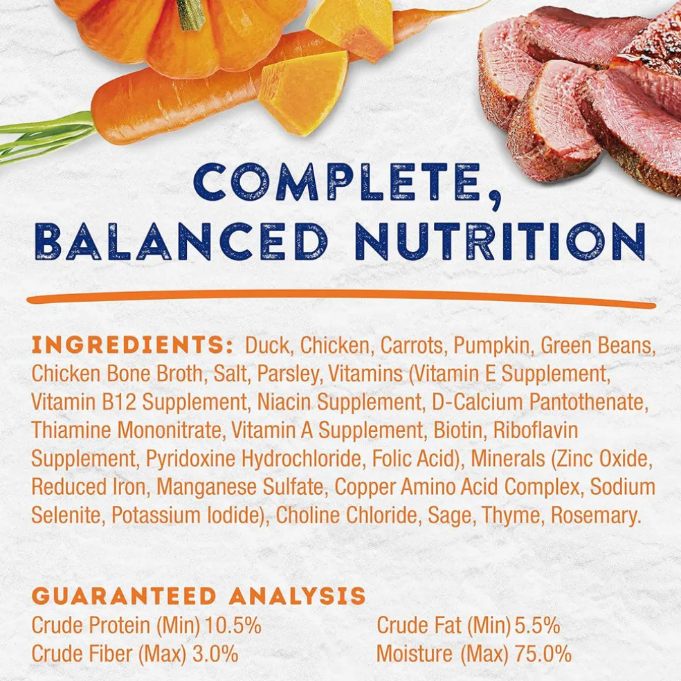 Natural Balance Pet Foods Original Ultra Platefulls Wet Dog Food Pouch Savory Duck & Pumpkin Recipe, 9-oz case of 12
