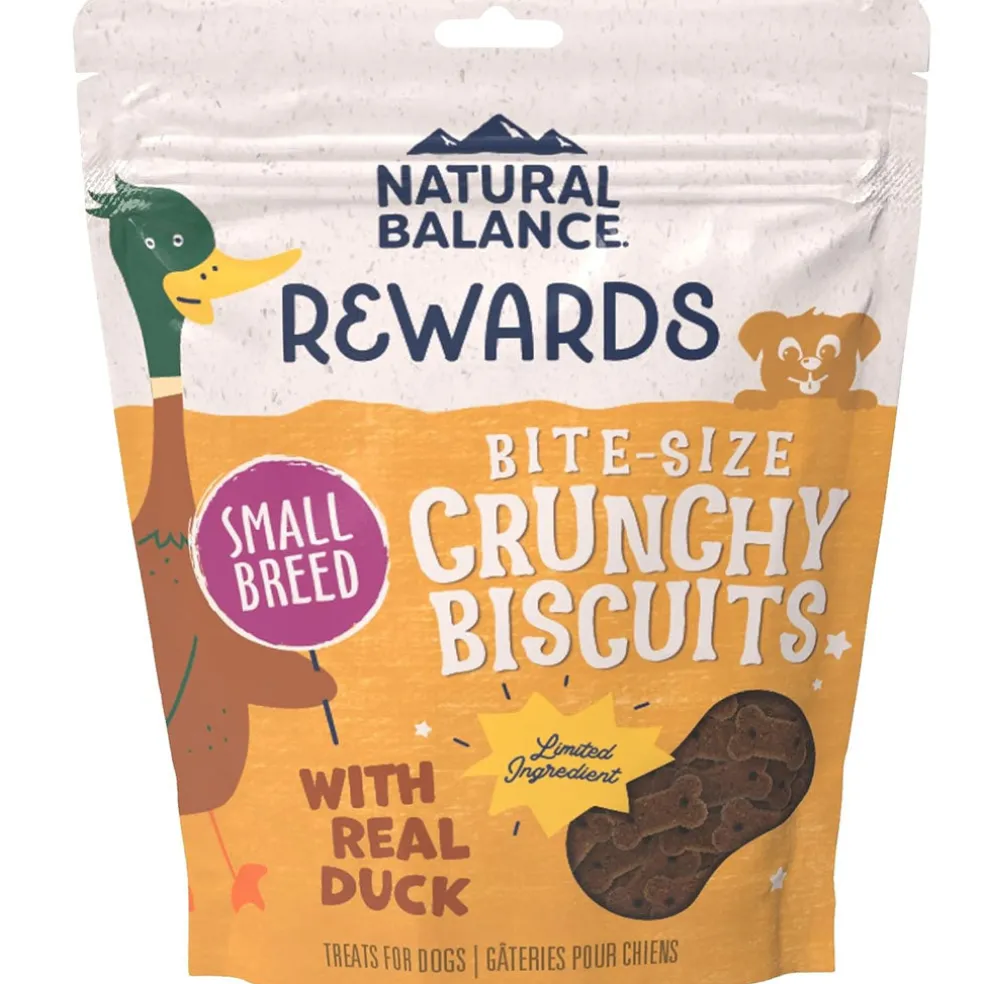 Natural Balance Pet Foods Rewards Bite-Size Crunchy Biscuits Small Breed Dog Treats Duck, 8-oz