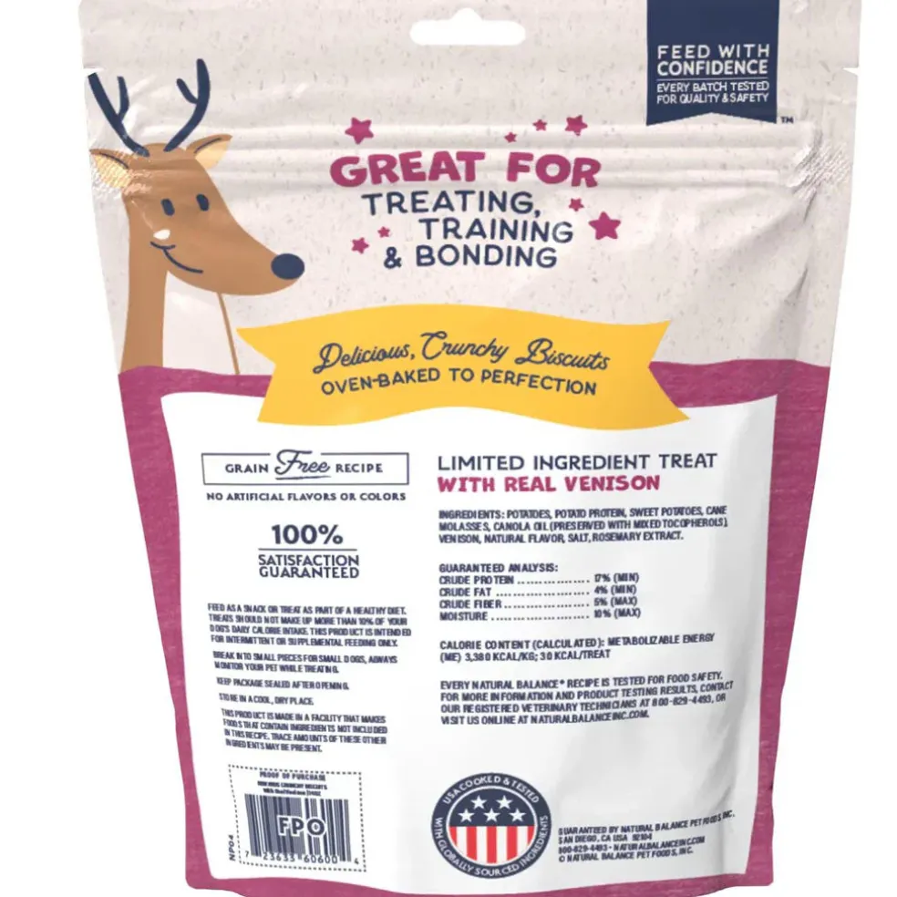 Natural Balance Rewards Crunchy Biscuits with Real Venison Dog Treats