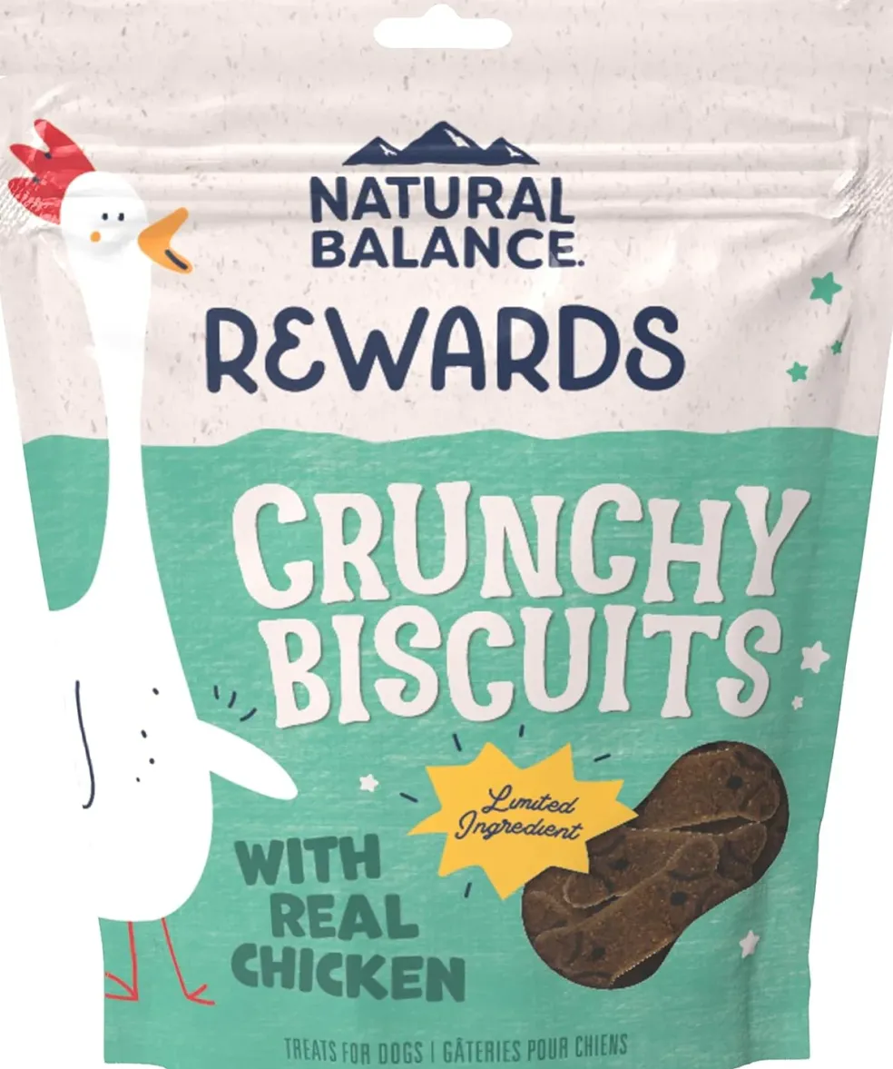 Natural Balance Rewards Crunchy Biscuits with Real Chicken Dog Treats, 14-oz