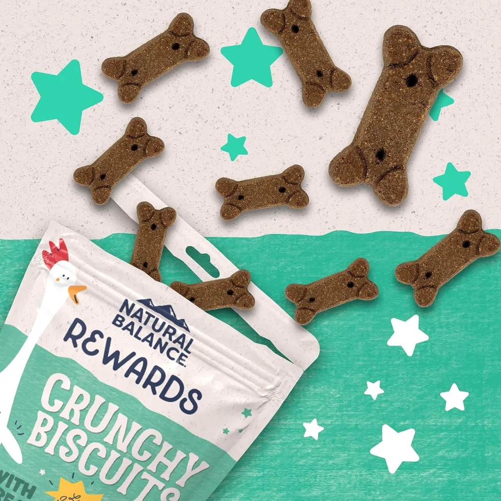 Natural Balance Rewards Crunchy Biscuits with Real Chicken Dog Treats, 14-oz