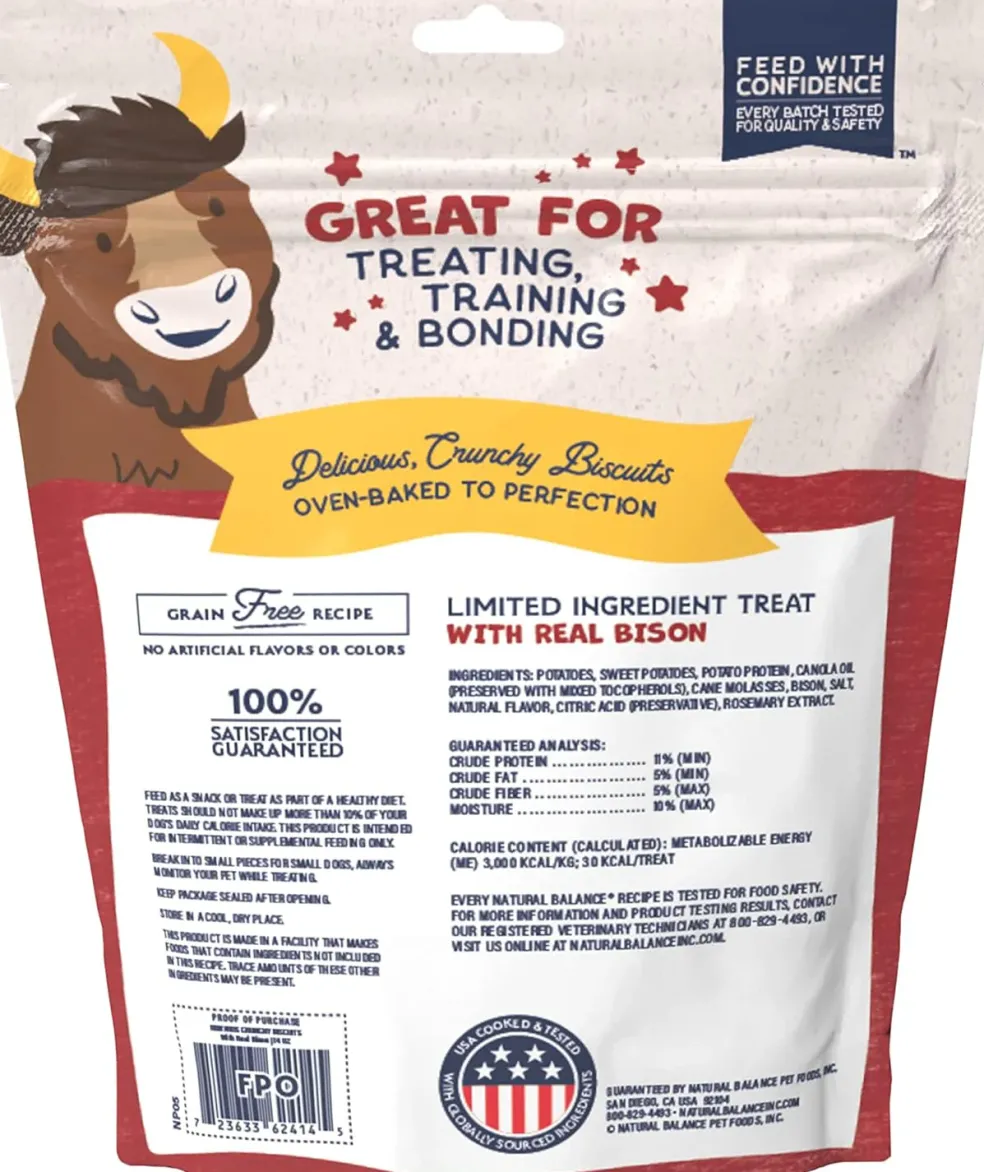 Natural Balance Rewards Crunchy Biscuits with Real Bison Dog Treats