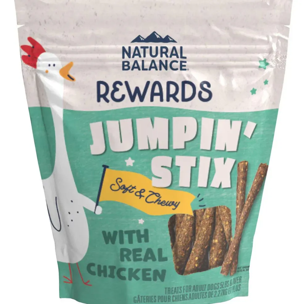Natural Balance Rewards Jumpin' Stix Soft & Chewy with Real Chicken Dog Treats, 10-oz