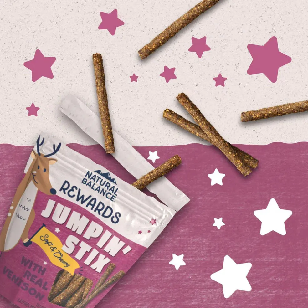 Natural Balance Rewards Jumpin' Stix Soft & Chewy with Real Venison Dog Treats