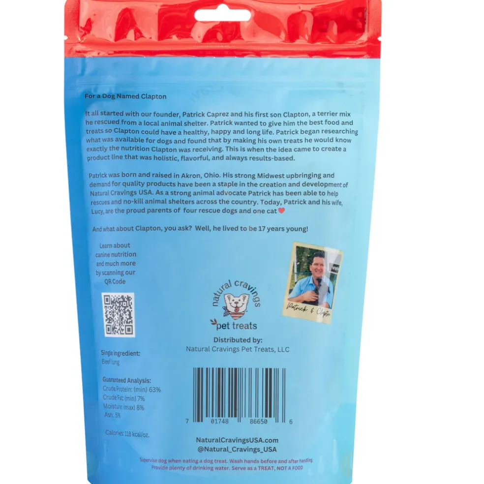 Natural Cravings USA Beef Lung Roasters Dog Chew, 3.5-oz