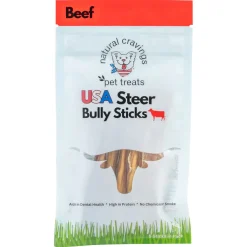 Natural Cravings USA Steer Bully Sticks Dog Chew 5", 5-count