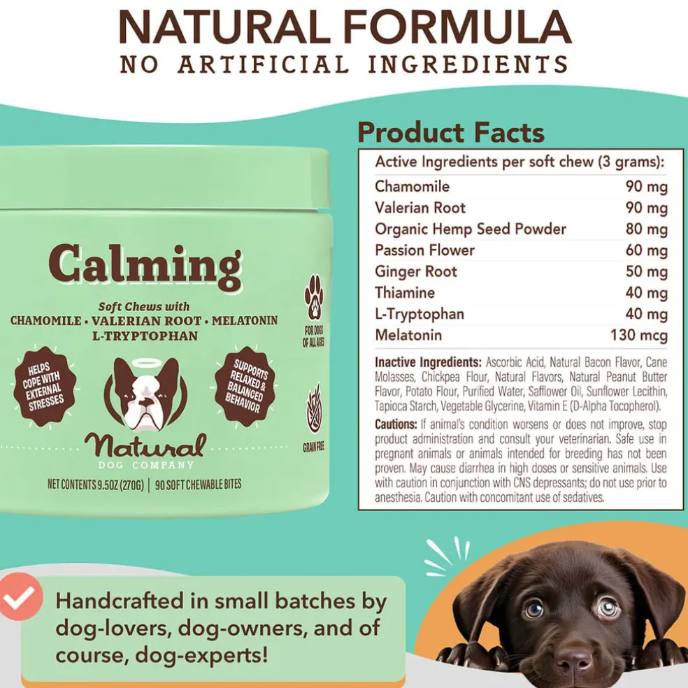 Natural Dog Company Calming Soft Chews for Dogs (90 Chews)