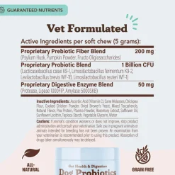 Natural Dog Company Gut Health & Digestion Dog Probiotics (45 Soft Chews)