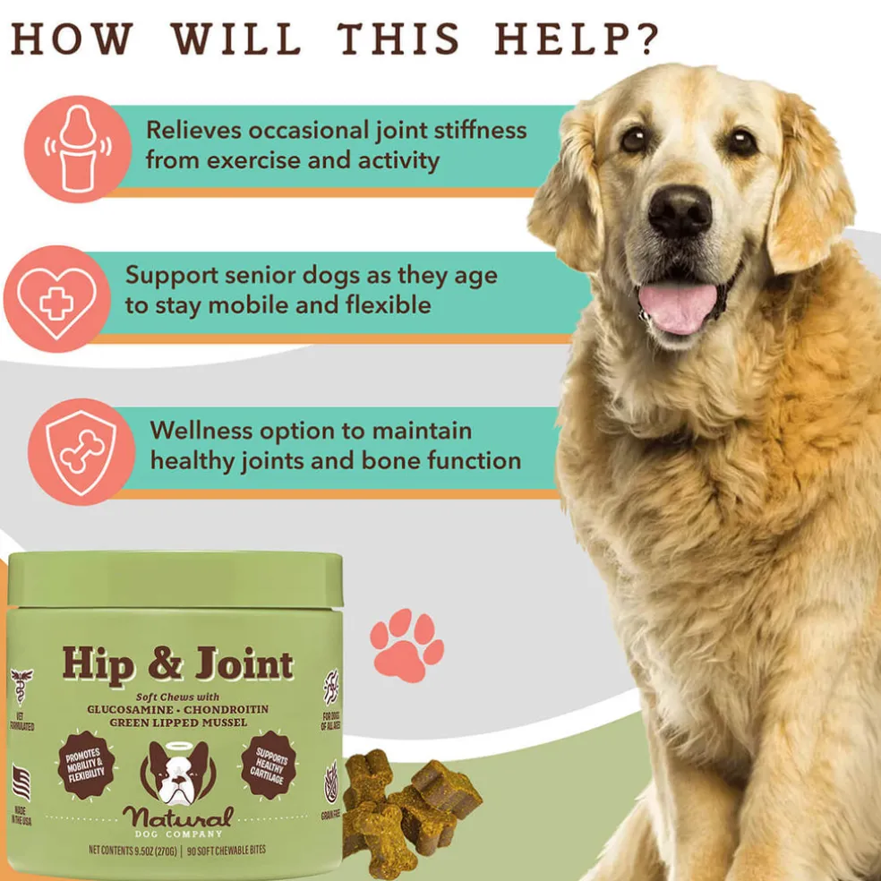 Natural Dog Company Hip & Joint Soft Chews for Dogs (90 Chews)
