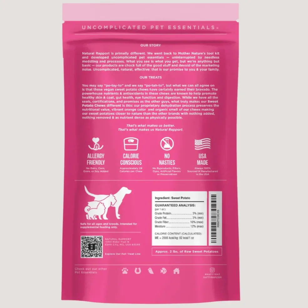 Natural Rapport The Only Dehydrated Sweet Potato Chews Dogs Need