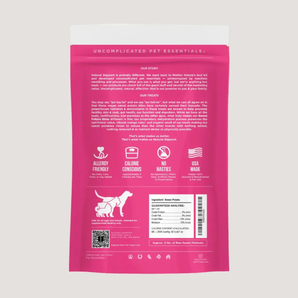 Natural Rapport The Only Dehydrated Sweet Potato Bites Dogs Need