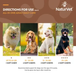 NaturVet Adult Daily Care Multi-Benefit 10-in-1 Support For Dogs (60 Soft Chew)