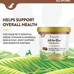 NaturVet All-In-One Daily Esentials Plus 4-in-1 Support for Dogs, 60 soft chews