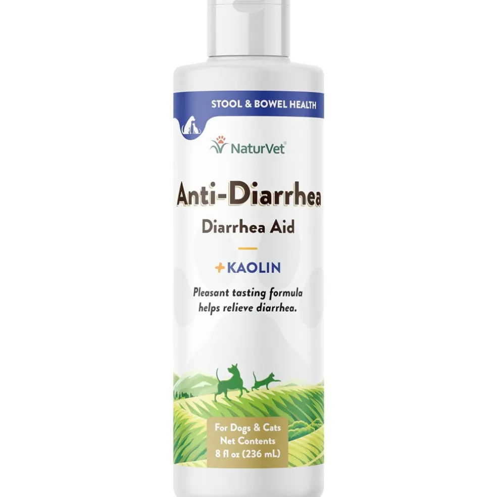 NaturVet Anti-Diarrhea Liquid Diarrhea Aid with Kaolin For Dogs Cats, 8-oz