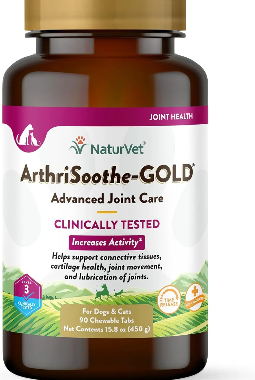 NaturVet ArthriSoothe-Gold Advance Level 3 Joint Care Chewable Tablets for Dogs & Cats