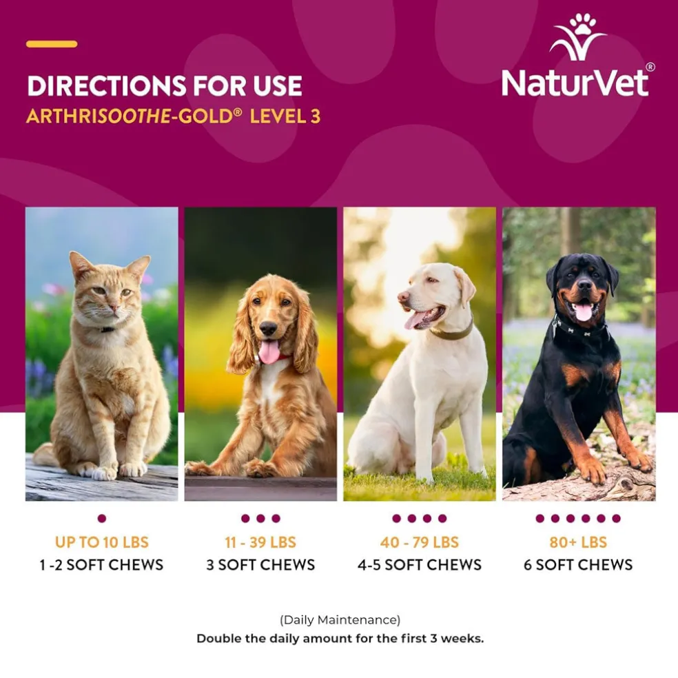 NaturVet ArthriSoothe Gold Advanced Joint Care Level 3 Soft Chew for Dogs & Cats