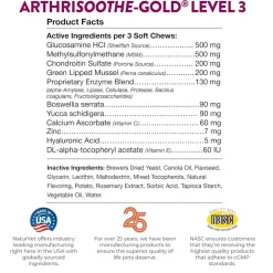 NaturVet ArthriSoothe Gold Advanced Joint Care Level 3 Soft Chew for Dogs & Cats