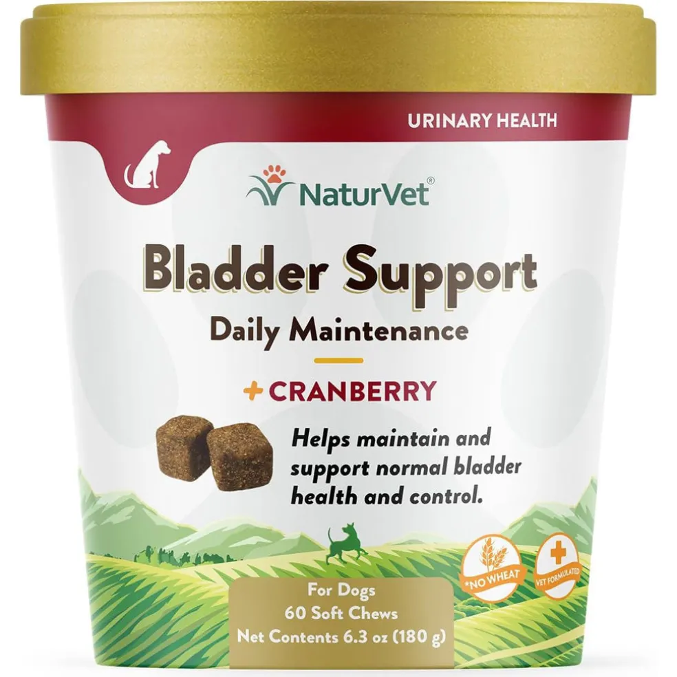 NaturVet Bladder Support Daily Maintenance with Cranberry Soft Chews for Dogs, 60 count