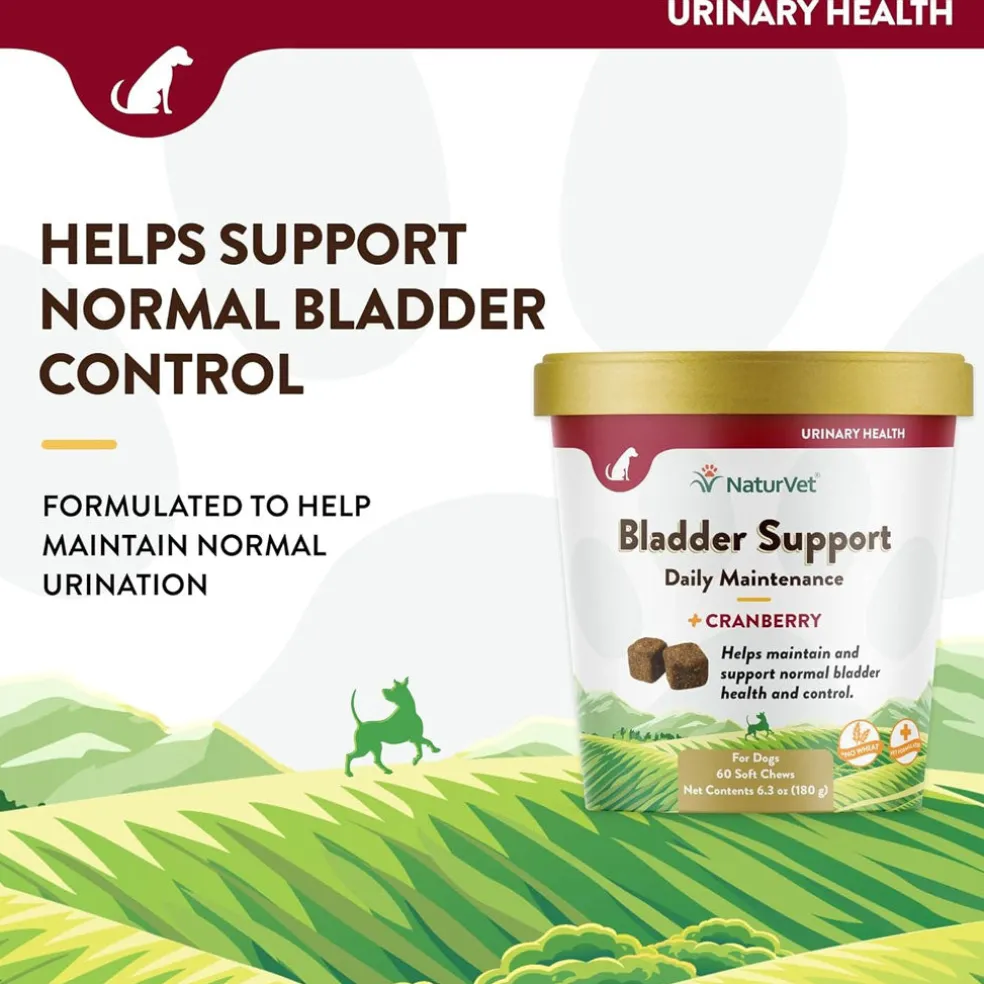 NaturVet Bladder Support Daily Maintenance with Cranberry Soft Chews for Dogs, 60 count
