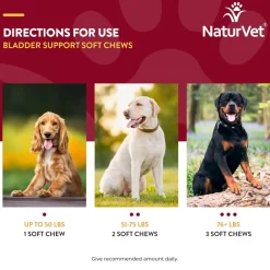NaturVet Bladder Support Daily Maintenance with Cranberry Soft Chews for Dogs, 60 count