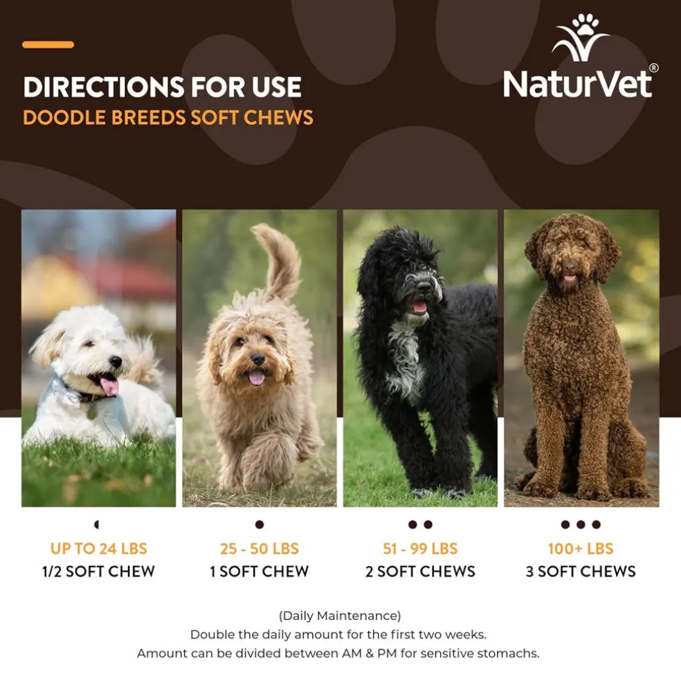 NaturVet Breed Specific Doodle Breeds Supplement Soft Chews for Dogs, 50 count