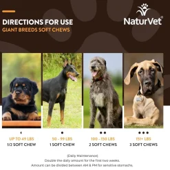 NaturVet Breed Specific Giant Breeds Supplement Soft Chews for Dogs, 50 count