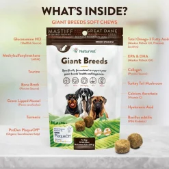 NaturVet Breed Specific Giant Breeds Supplement Soft Chews for Dogs, 50 count