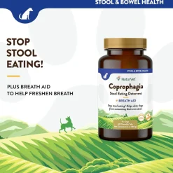 NaturVet Coprophagia Stool Eating Deterrent Plus Breath Aid Chewable Tablets for Dogs, 60 count
