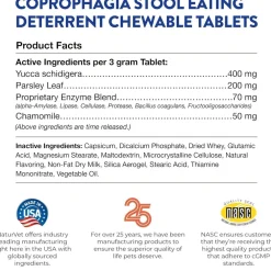 NaturVet Coprophagia Stool Eating Deterrent Plus Breath Aid Chewable Tablets for Dogs, 60 count