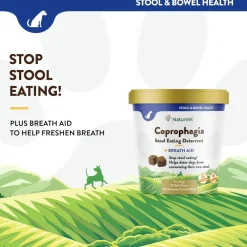 NaturVet Coprophagia Stool Eating Deterrent Plus Breath Aid Soft Chews for Dogs, 70 count