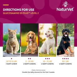 NaturVet Glucosamine DS Plus Level 2 Soft Chews with Chondroitin & MSM for Dogs & Cats