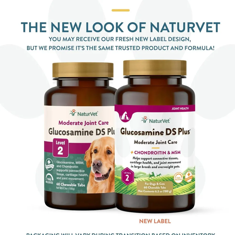 NaturVet Glucosamine DS Plus Level 2 Chewable Tablets with Chondroitin & MSM for Dogs & Cats
