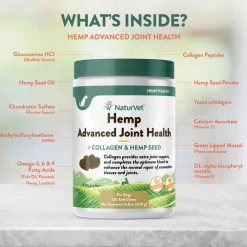 NaturVet Hemp Advanced Joint Health Soft Chews for Dogs