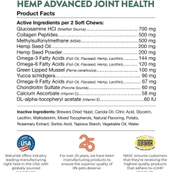 NaturVet Hemp Advanced Joint Health Soft Chews for Dogs