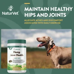 NaturVet Hemp Joint Health Plus Hemp Seed Soft Chews for Dogs, 60 count