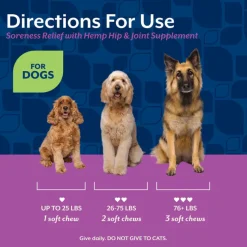 NaturVet Hip & Joint Soreness Relief Bacon & Chicken Flavor for Dogs, 60 count