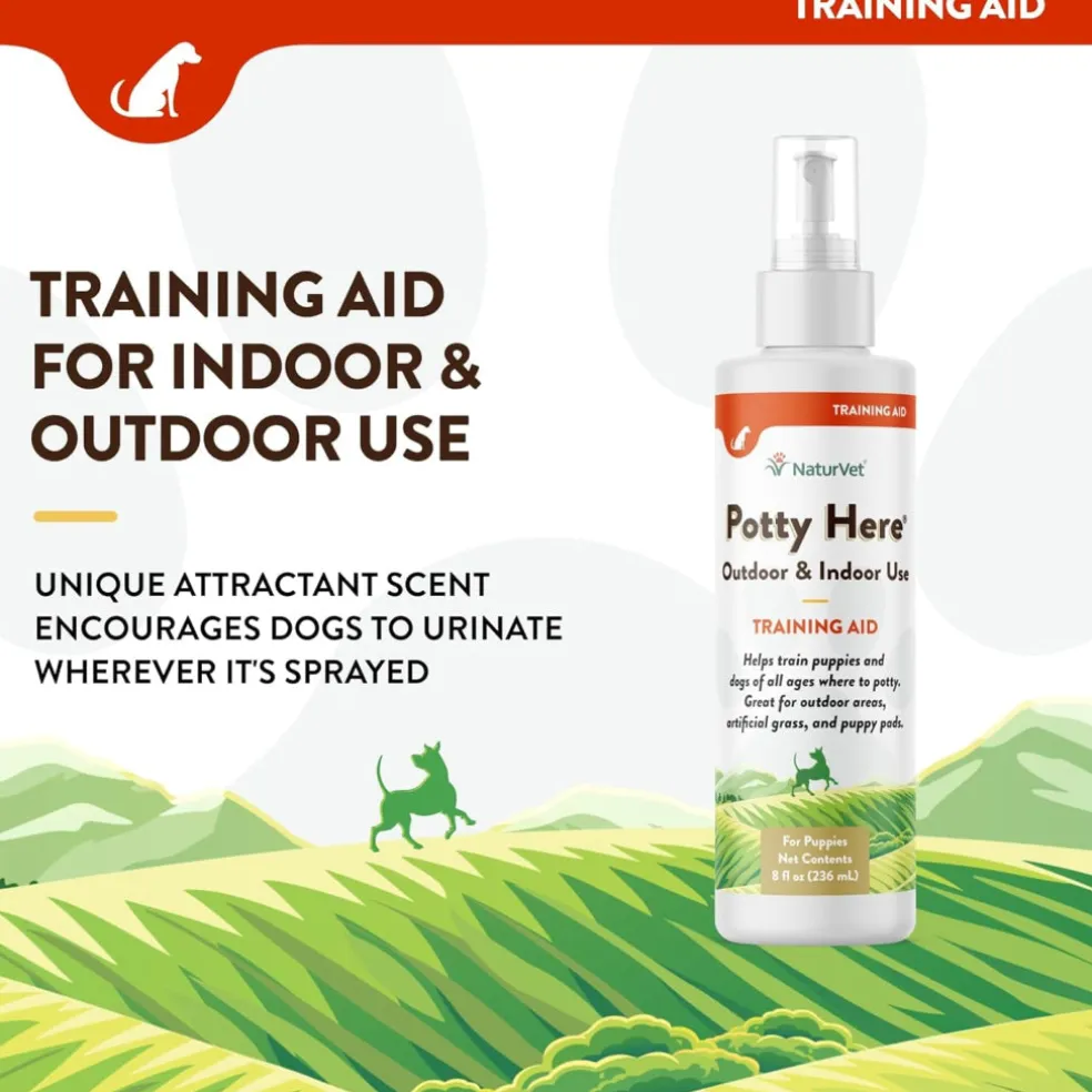 NaturVet Potty Here Training Aid Spray for Indoor & Outdoor Use (8 oz)