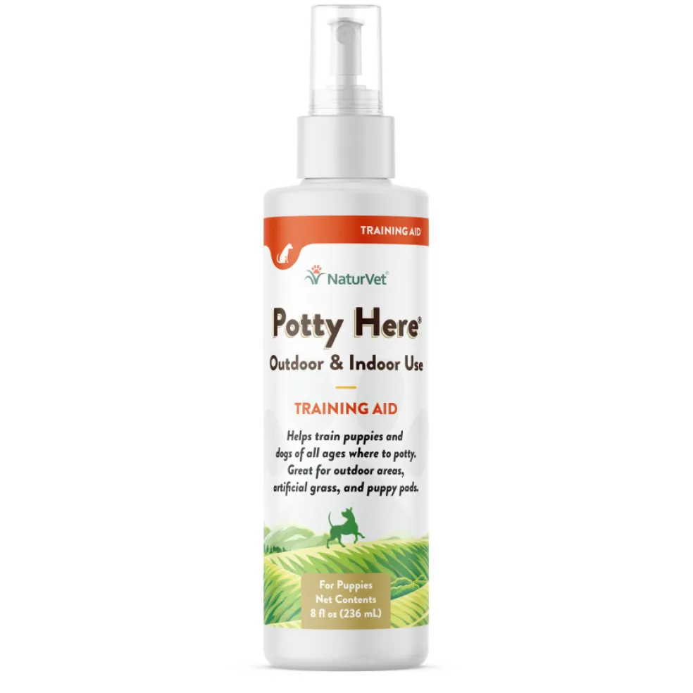 NaturVet Potty Here Training Aid Spray for Indoor & Outdoor Use (8 oz)