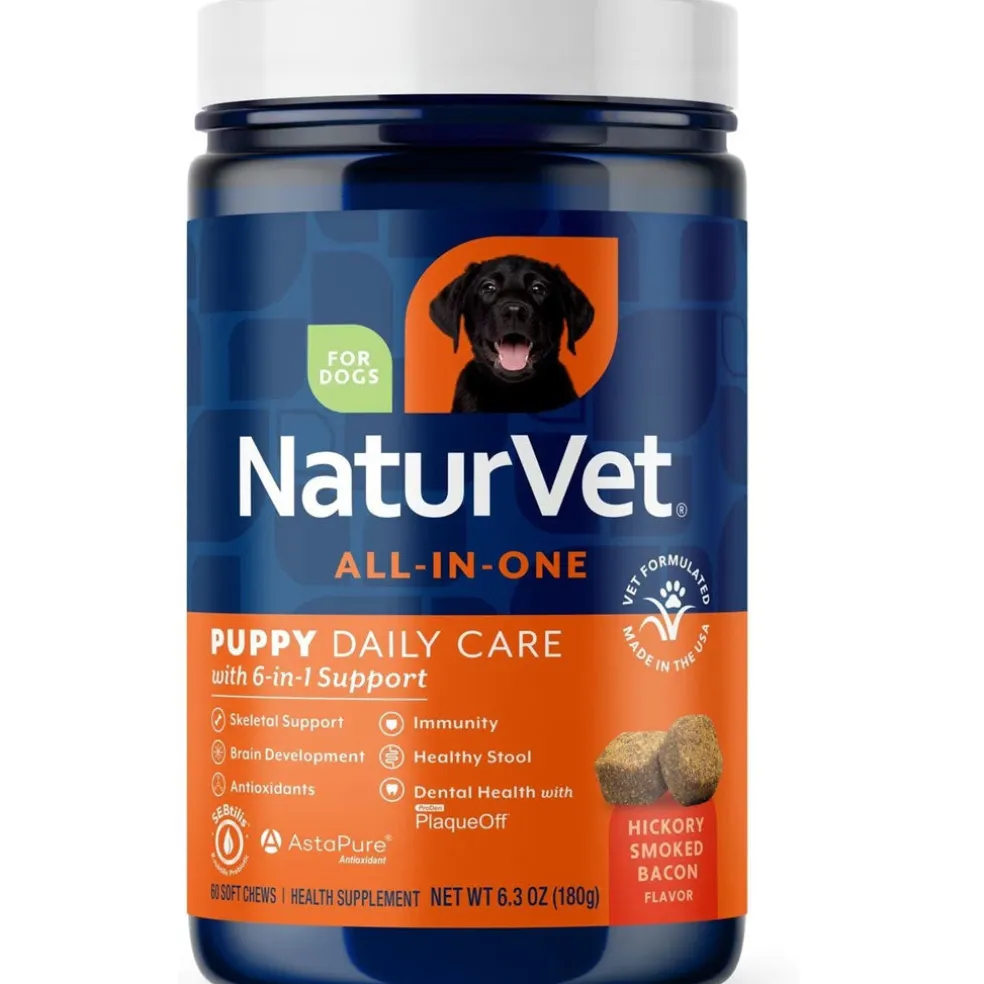 NaturVet Puppy Daily Care Multi-Benefit 6-in-1 Support For Puppies (60 Soft Chews)