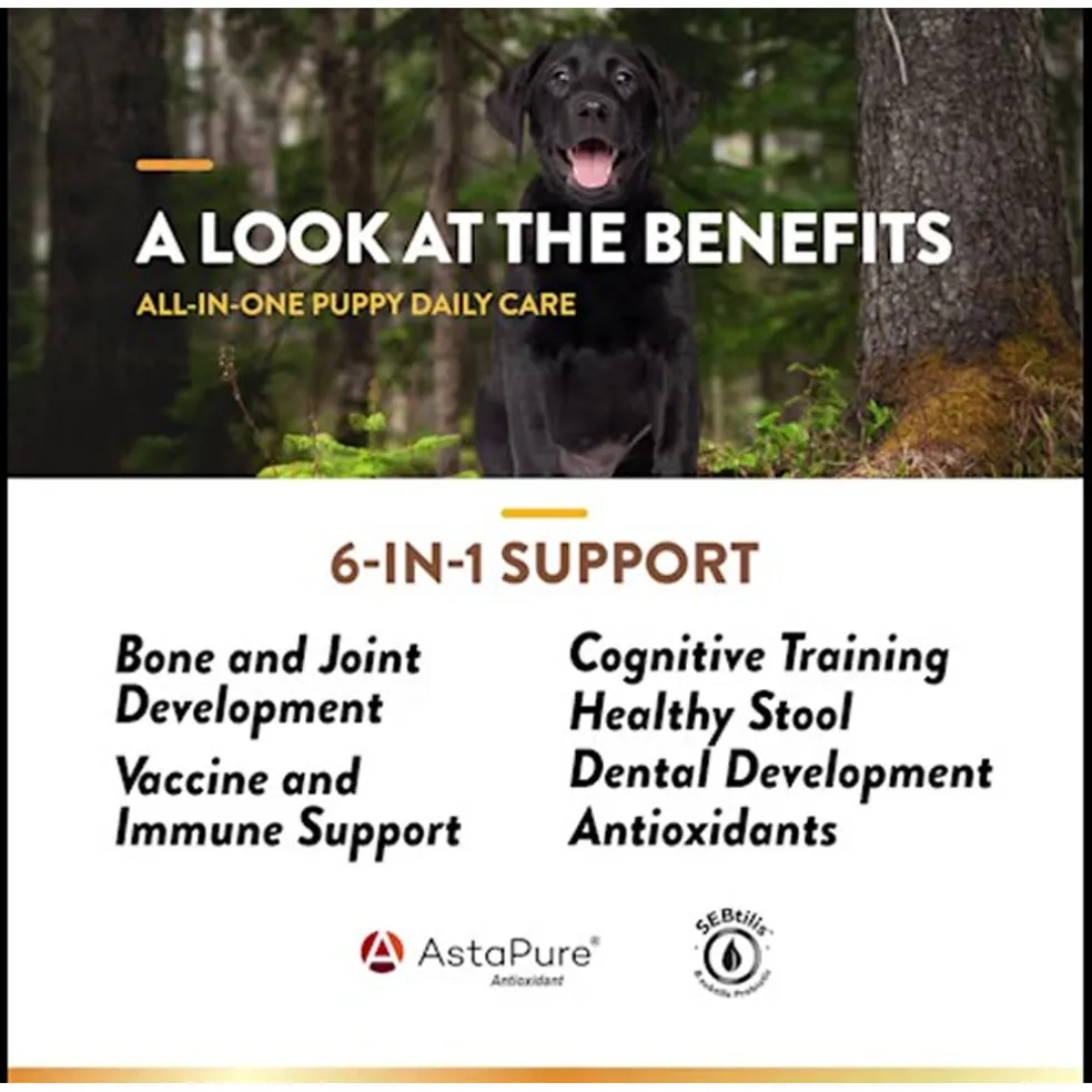 NaturVet Puppy Daily Care Multi-Benefit 6-in-1 Support For Puppies (60 Soft Chews)