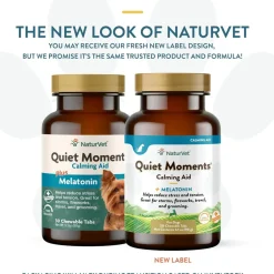 NaturVet Quiet Moments Calming Aid Plus Melatonin for Dogs, 30 chewable tablets