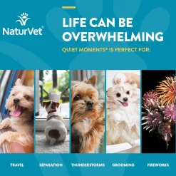 NaturVet Quiet Moments Calming Aid Plus Melatonin for Dogs, 30 chewable tablets